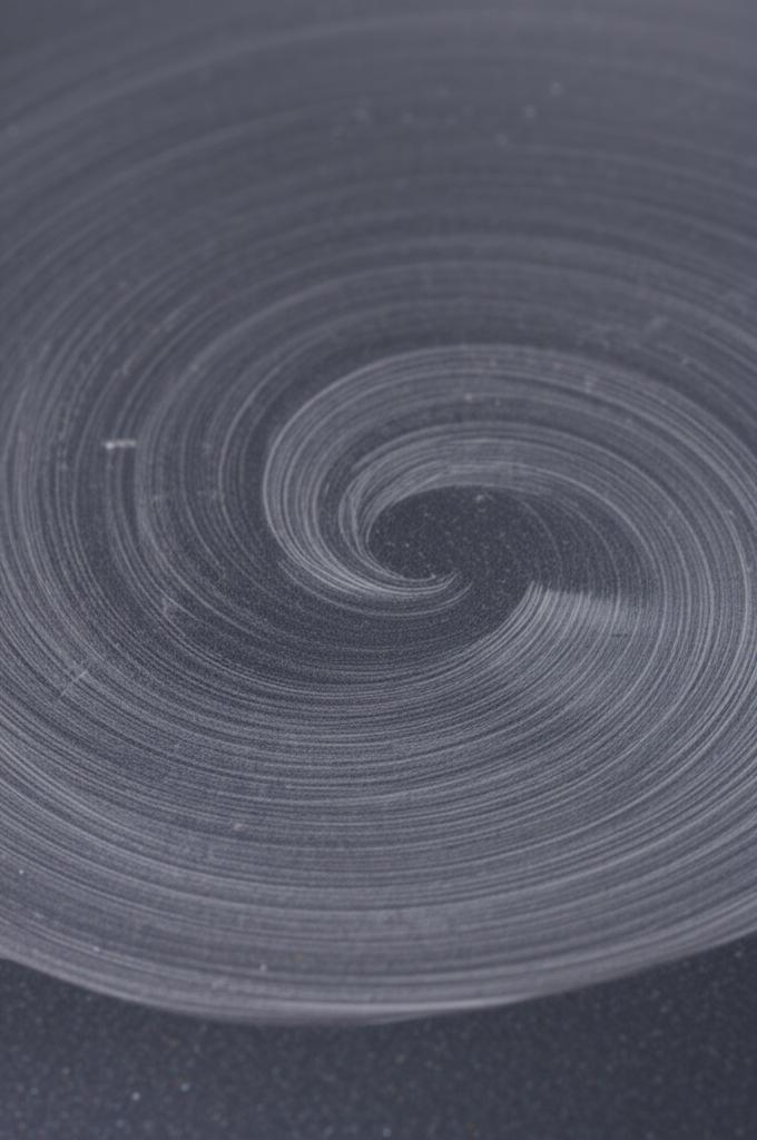 Close-up of a swirl mark or light scratch on a dark car paint