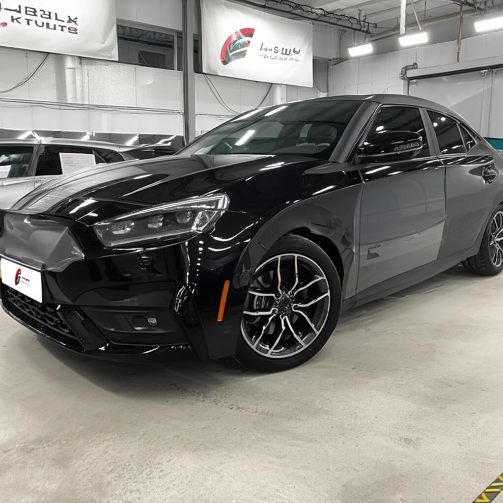 A beautifully wrapped car with a flawless TPU film finish