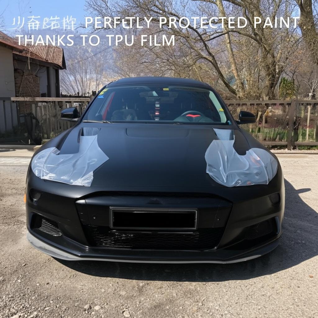 Car with perfectly protected paint thanks to TPU film, looking pristine