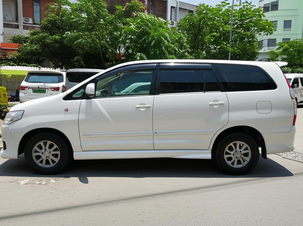 Clean MPV parked in a sunny Bangkok street