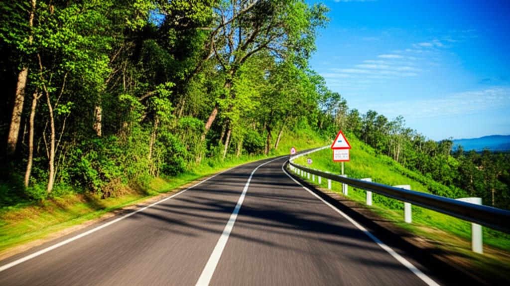 Car driving on a scenic road in Thailand