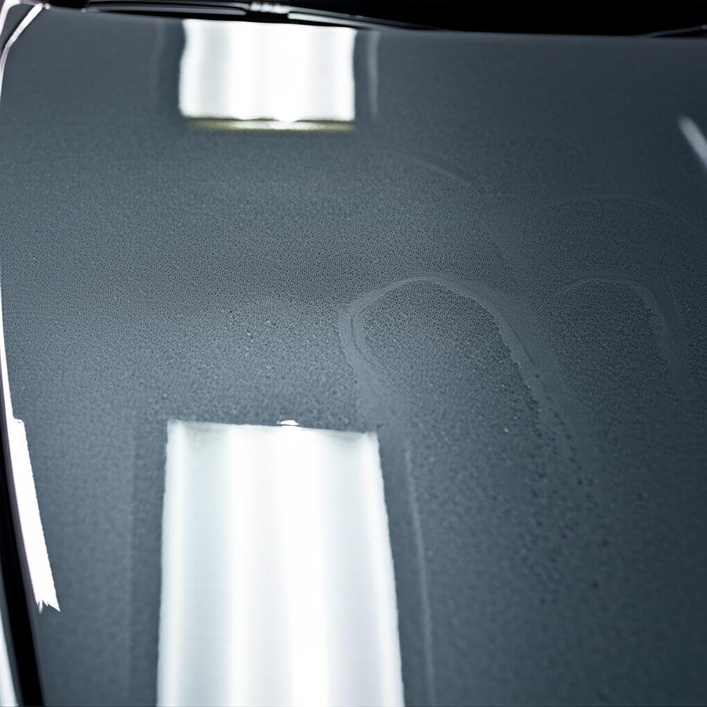 Close up of protected car paint surface