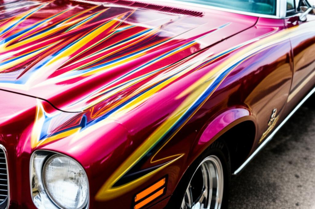 Beautifully protected custom painted car shining under the sun