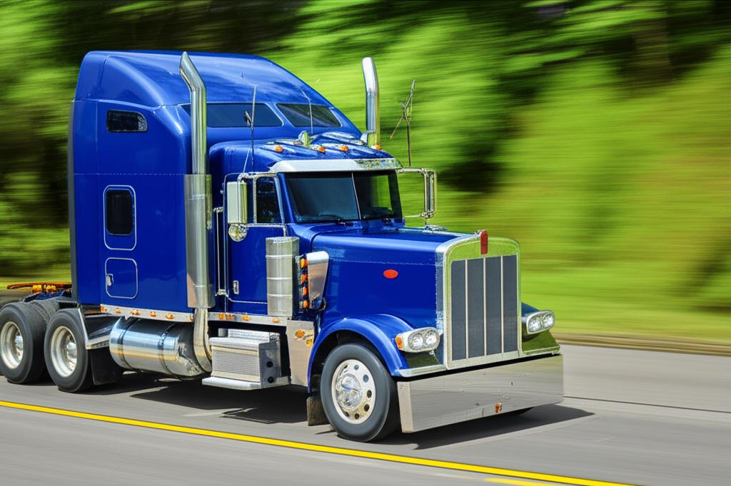 A clean, well-maintained truck driving away, looking professional and protected.